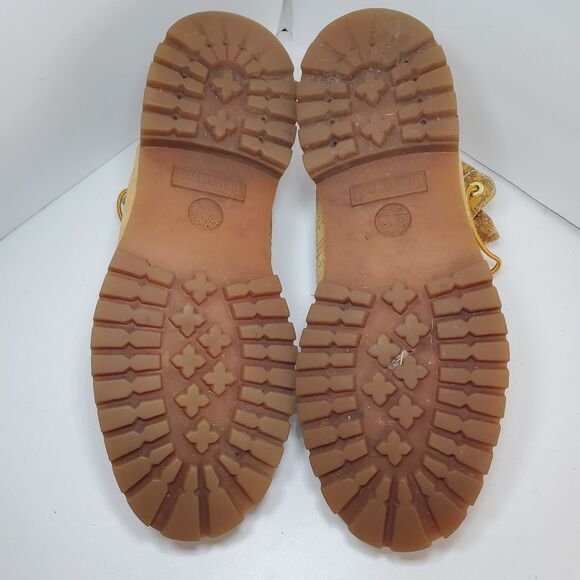 Rare Timberland Mens Anti Fatigue Canvas Embossed Leather Lace Up Boots Sz 11.5 - Picture 7 of 11